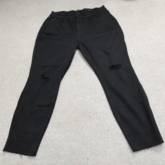 Judy Blue Womens Jeans 22W Black Slim Distressed  jb88137 - Picture 1 of 9
